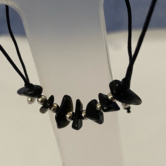 Chic Silver and Black Crystal Adjustable Bracelet - Picture 4 of 5